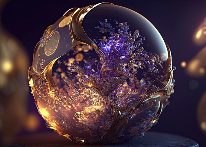 Surreal Gold Ball AI Art
