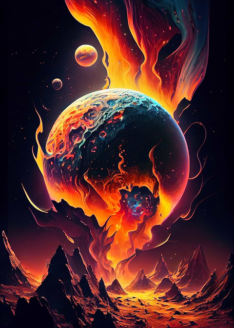 Celestial Oasis — metal poster wall art