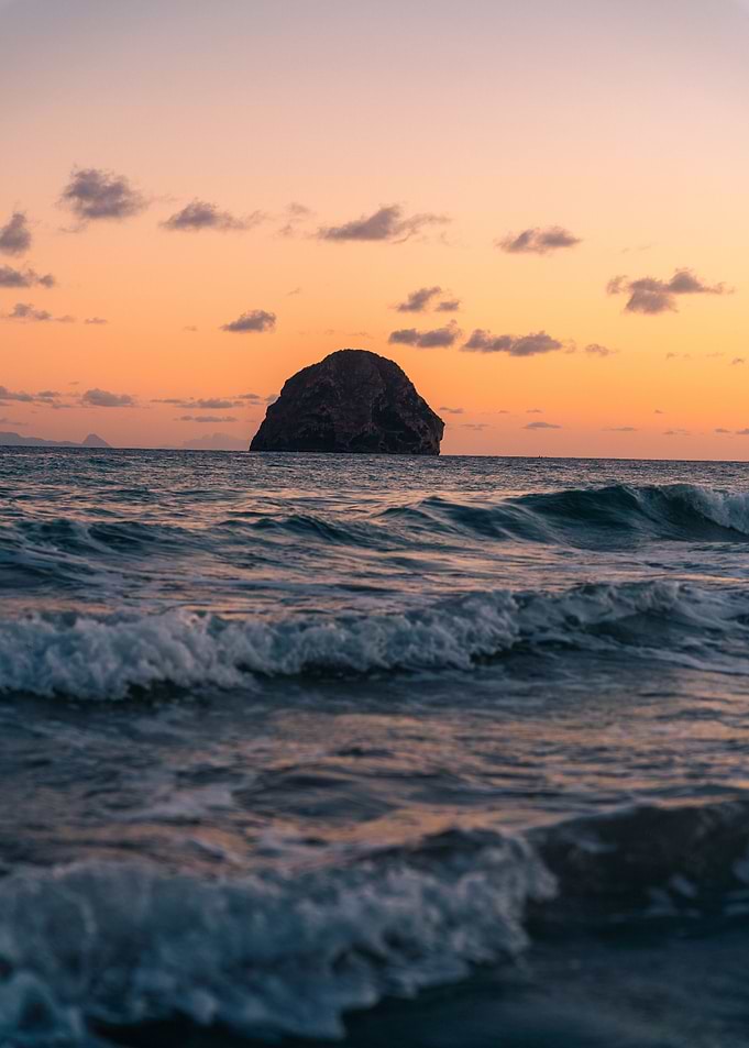 Sunset on the diamond rock