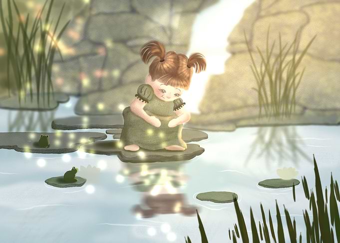 Young girl reflection