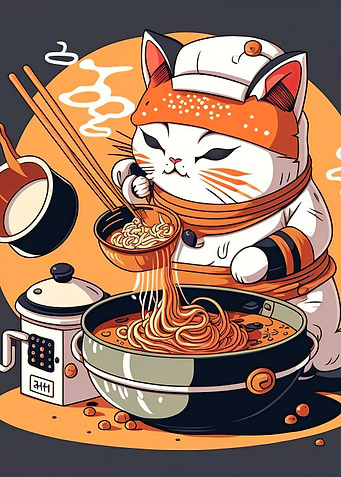 sushi cat chef japan