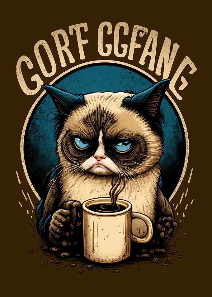 cat drinking coffee