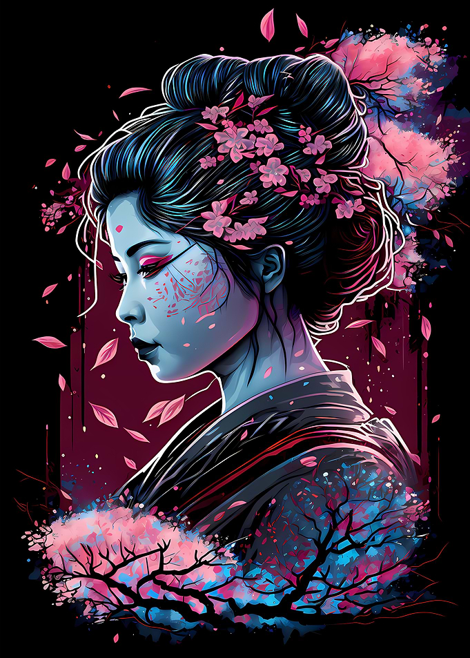 Geisha Neon Cherry Blossom