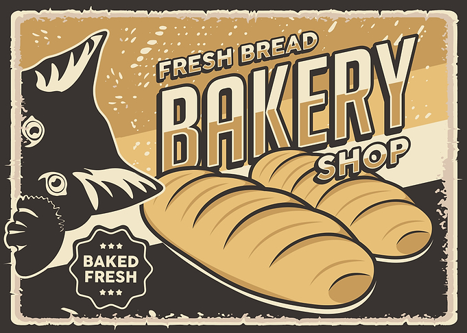 Fresh Bread and cat shop