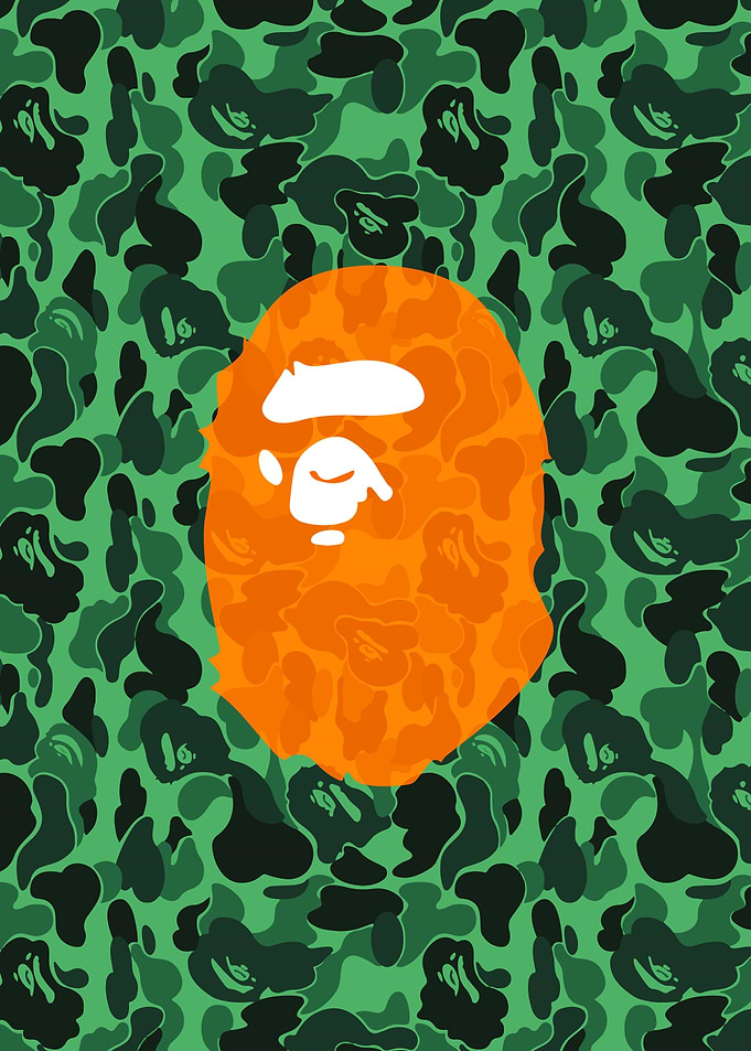 bape camo monkey hypebeast