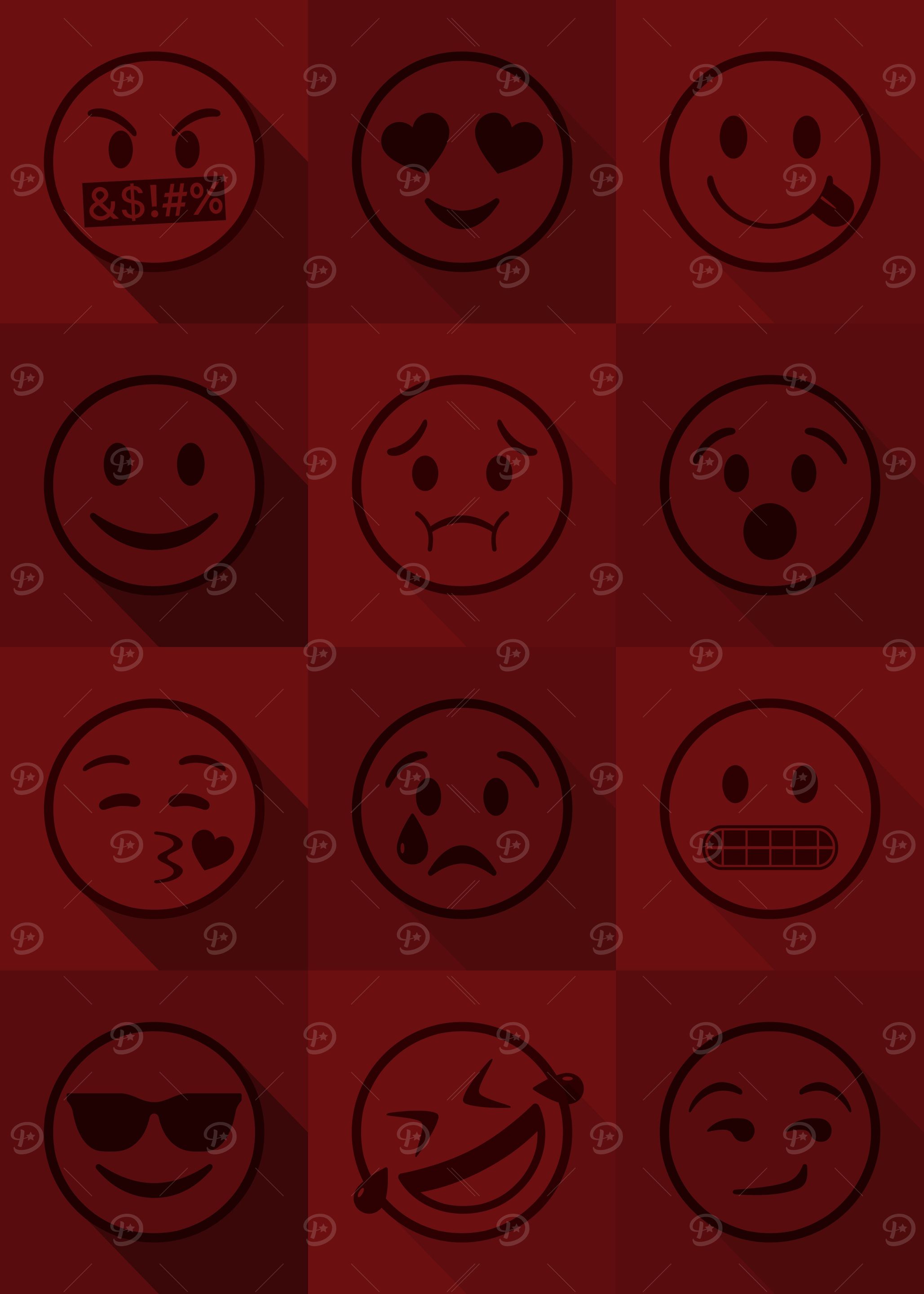 Emoji Expressions Red