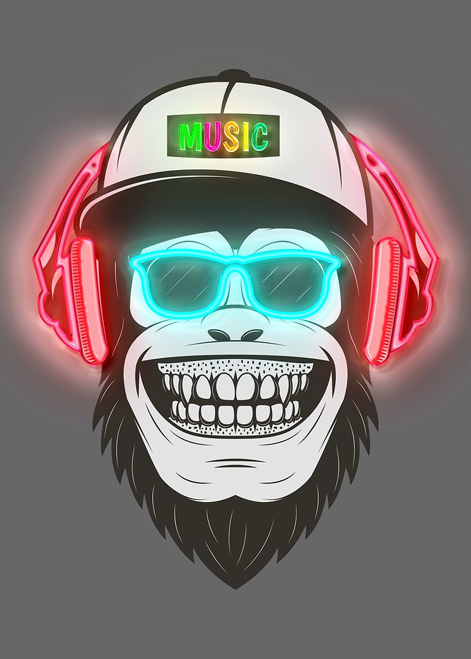 Cool hip hop music monkey