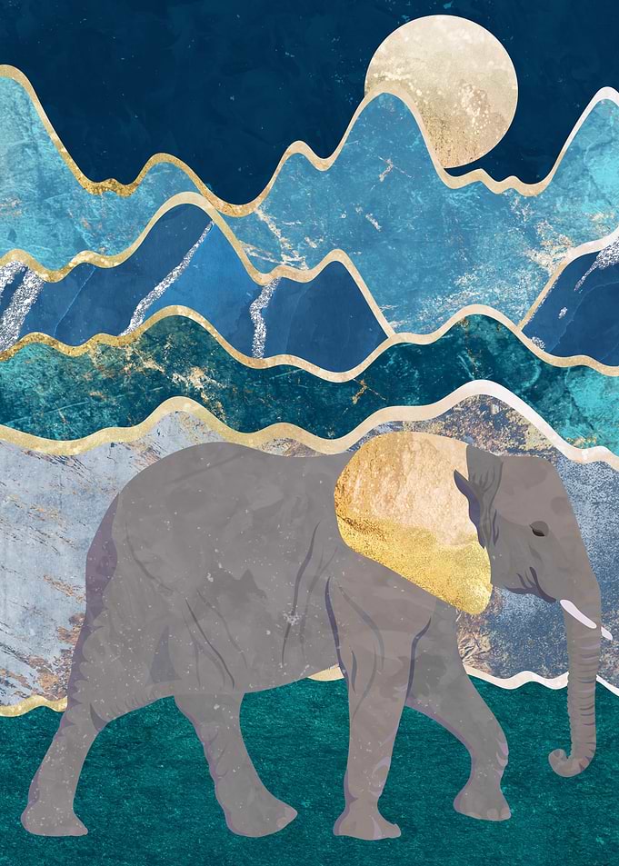 Moon elephant mountains