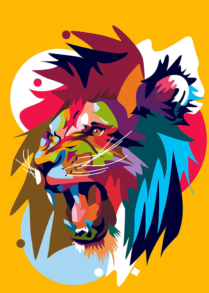 Lion Popart Vector Art