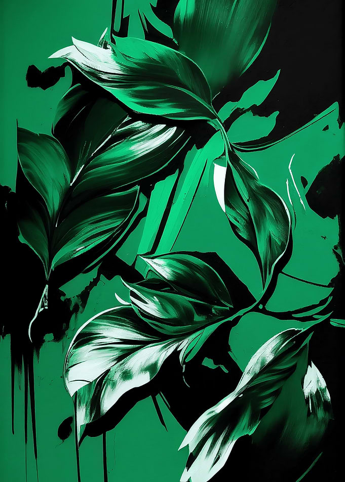 Abstract Green Leaves