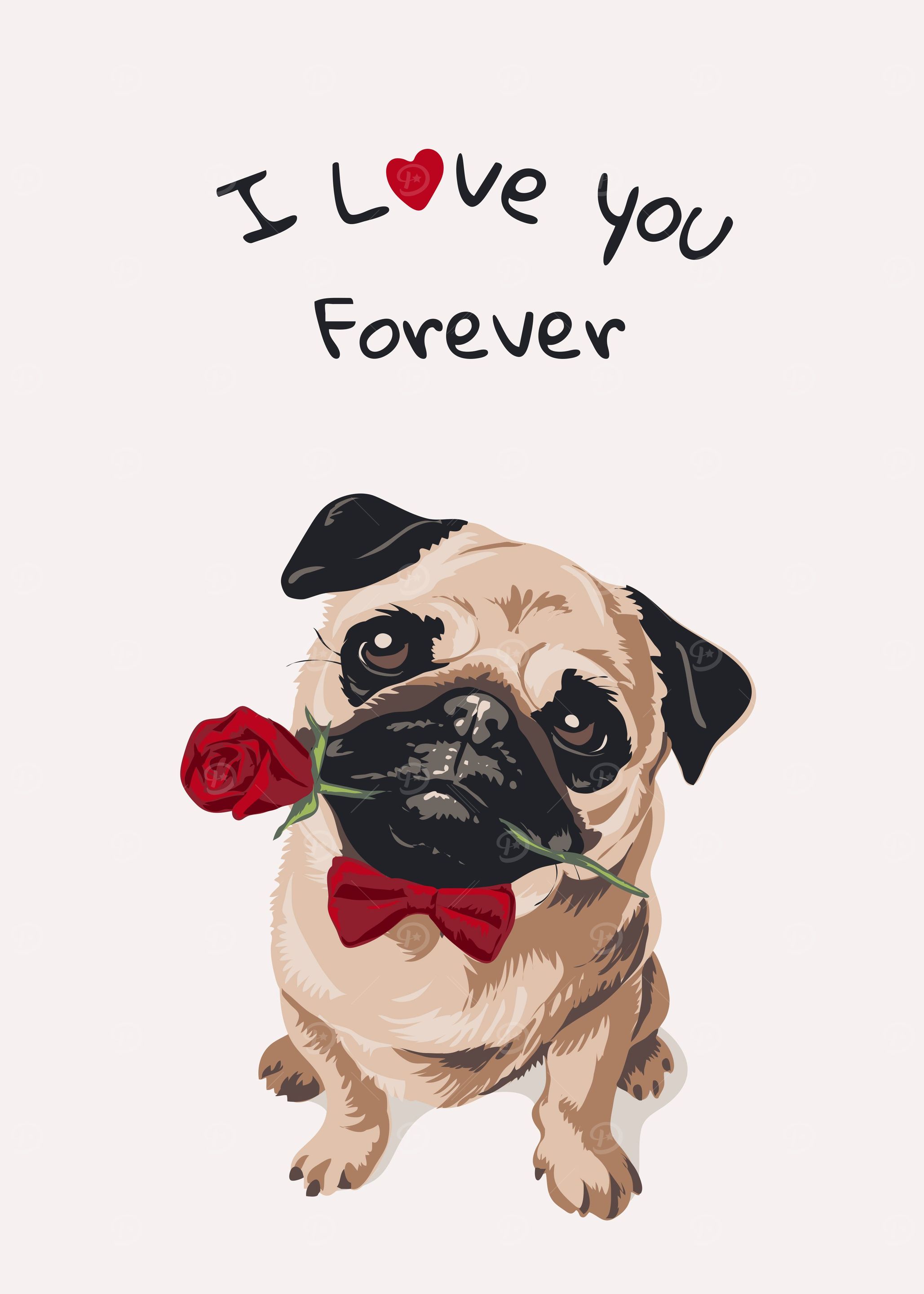 Cartoon pug dog
