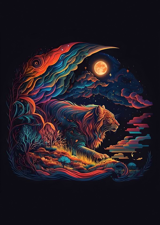 tiger neon light colors