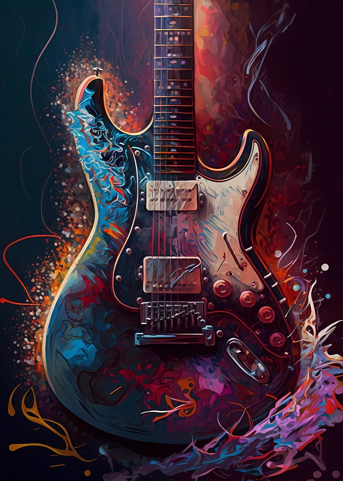 Guitar Oil Painting
