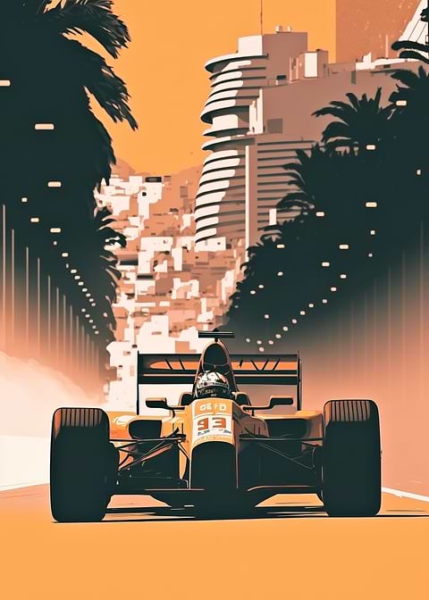 High Speed Urban Chase — metal poster wall art