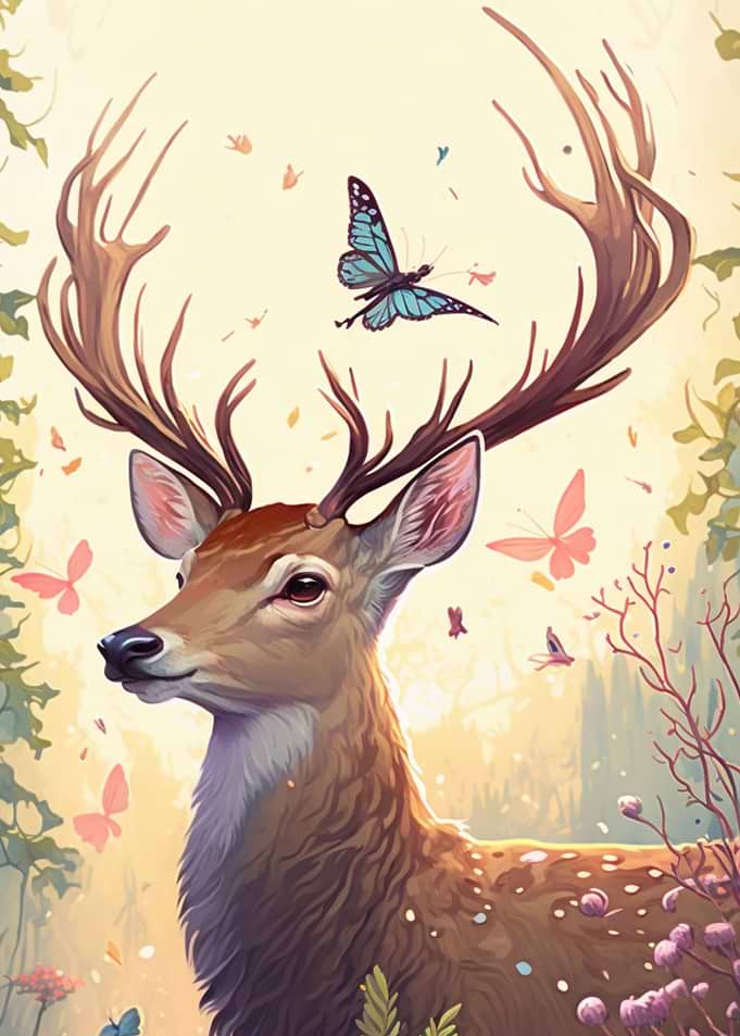Reindeer on spring time