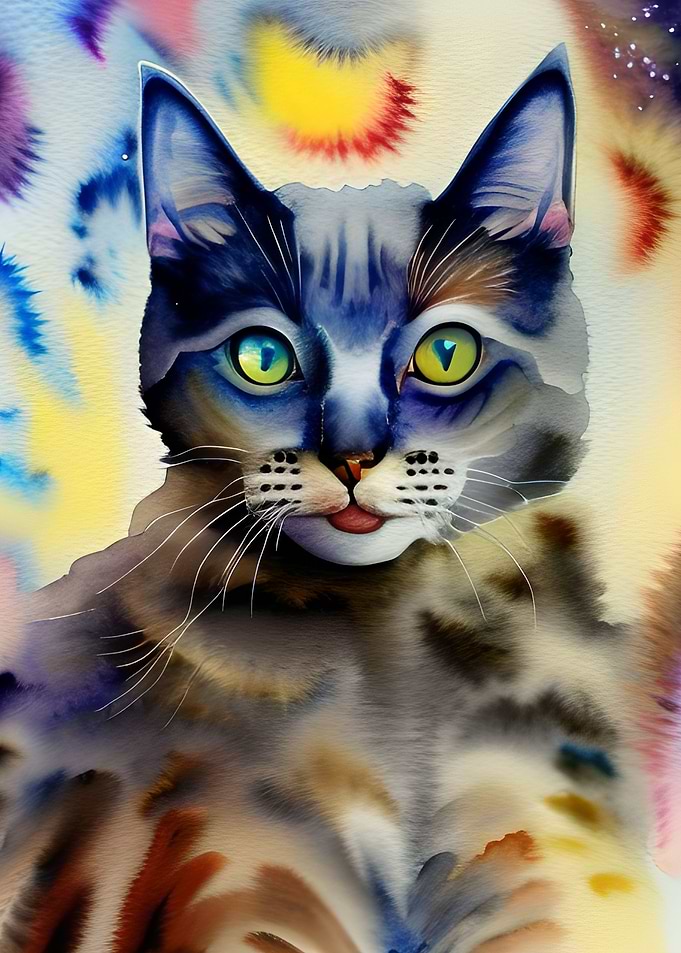 Cat Animal painted