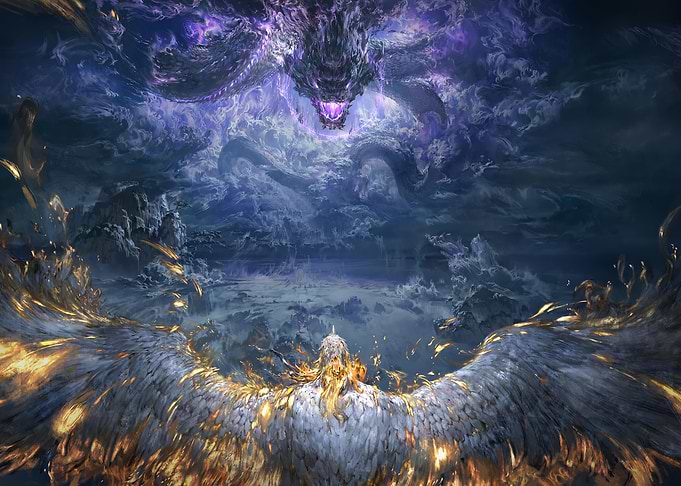 dragon and eagle