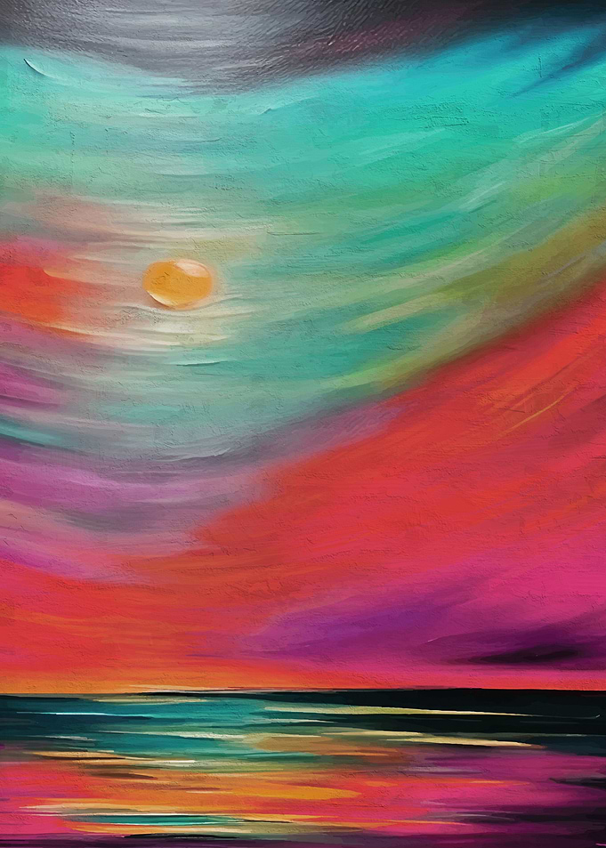 Colorful landscape paint