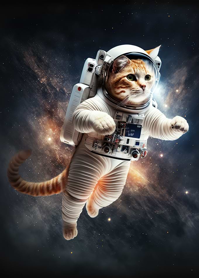 Astronaut Cat in space