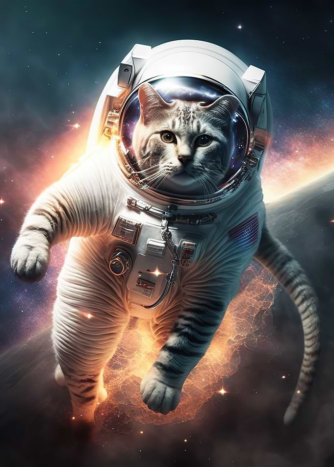Astronaut Cat in space