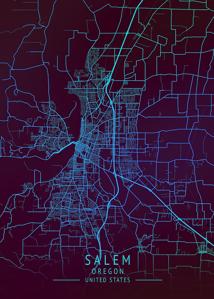 Salem Oregon USA City Map
