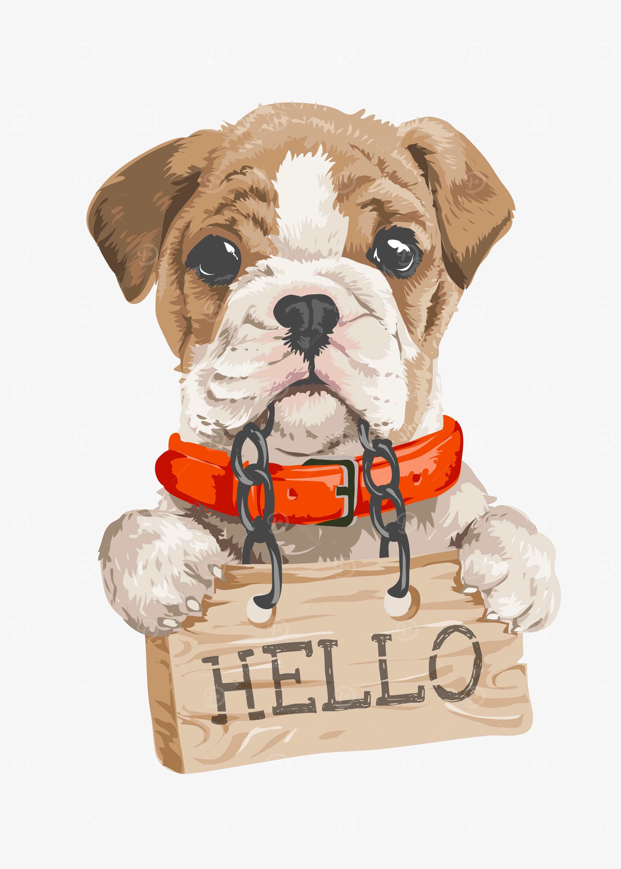 Little puppy with hello