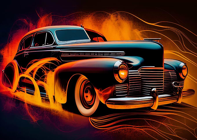 Cadillac on Flames
