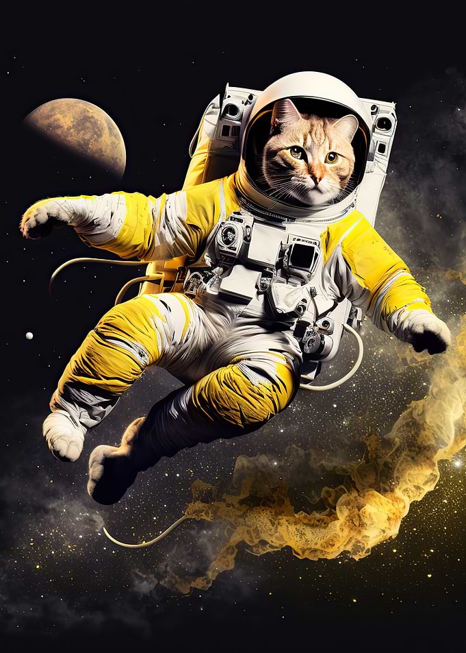Astronaut Cat in space
