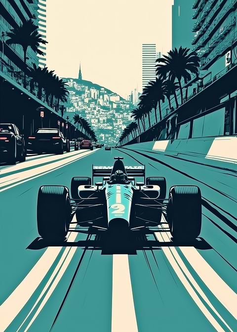 City Road Racing Scene — metal poster wall art