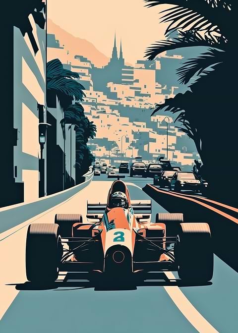 Urban Grand Prix Thrill — metal poster wall art