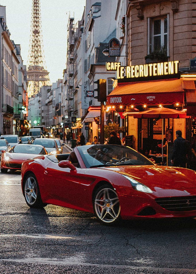Ferraris in Rainy Paris