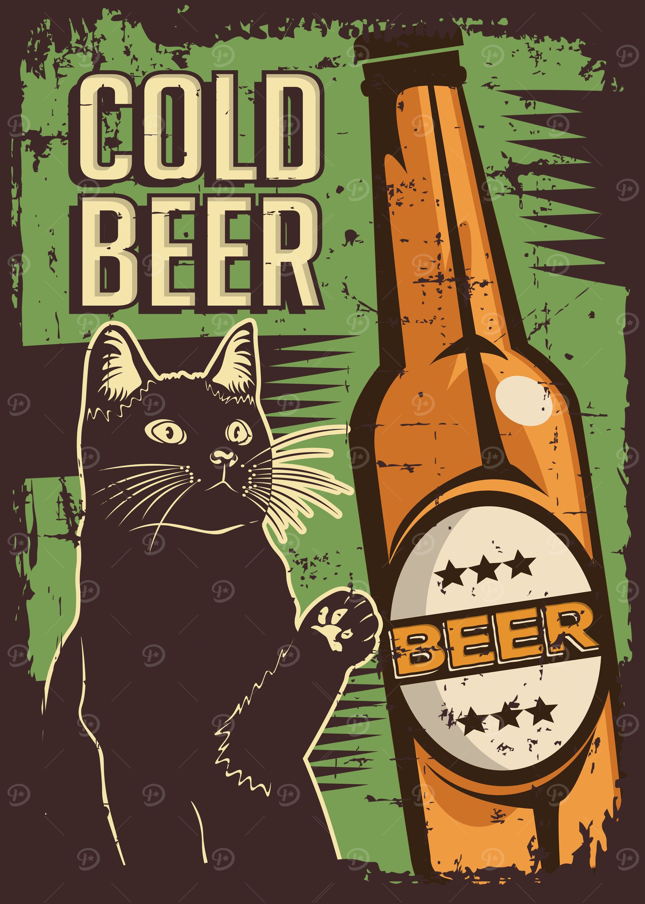 Cat cold beer
