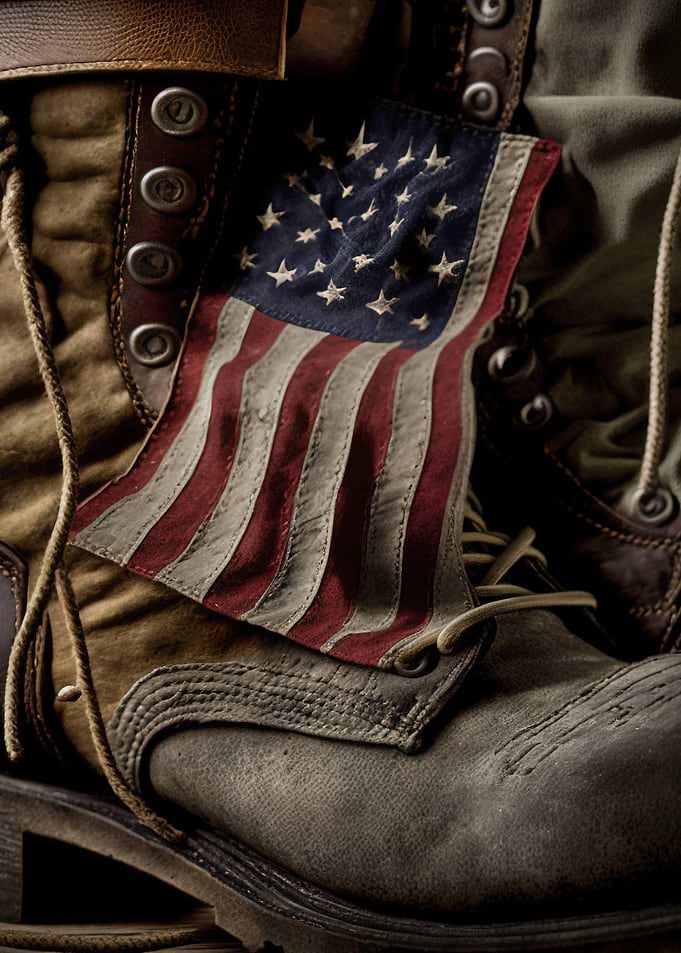 Army Boot American Flag