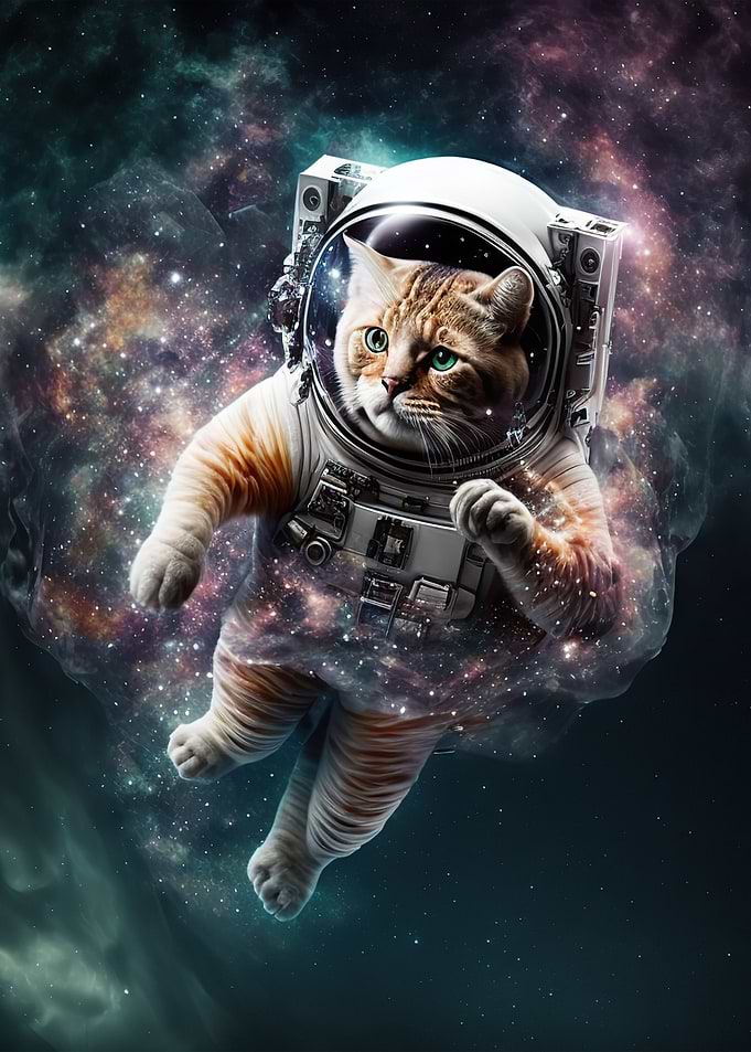 Astronaut Cat in space