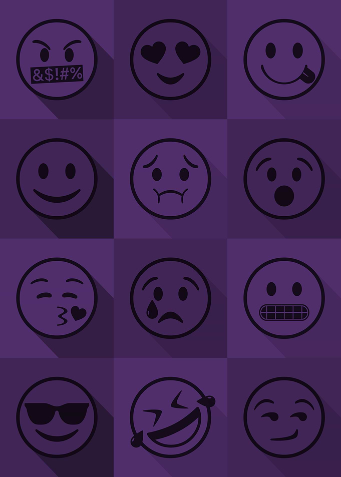 Emoji Expressions Purple