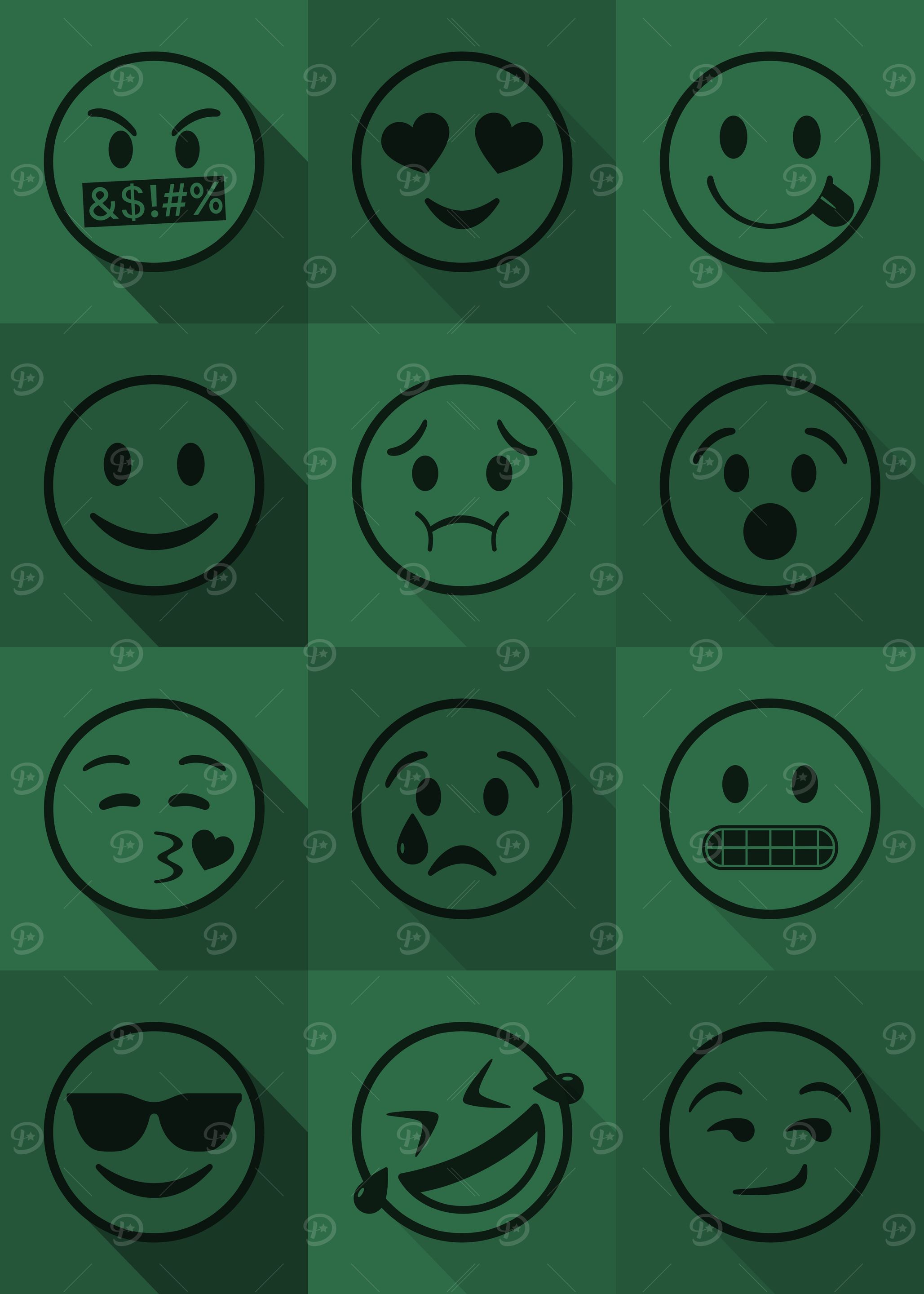 Emoji Expressions Green