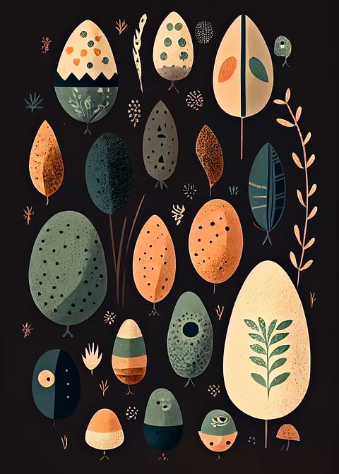 Colorful Easter Joy — metal poster wall art