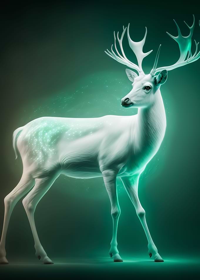 Blue Deer Glowing