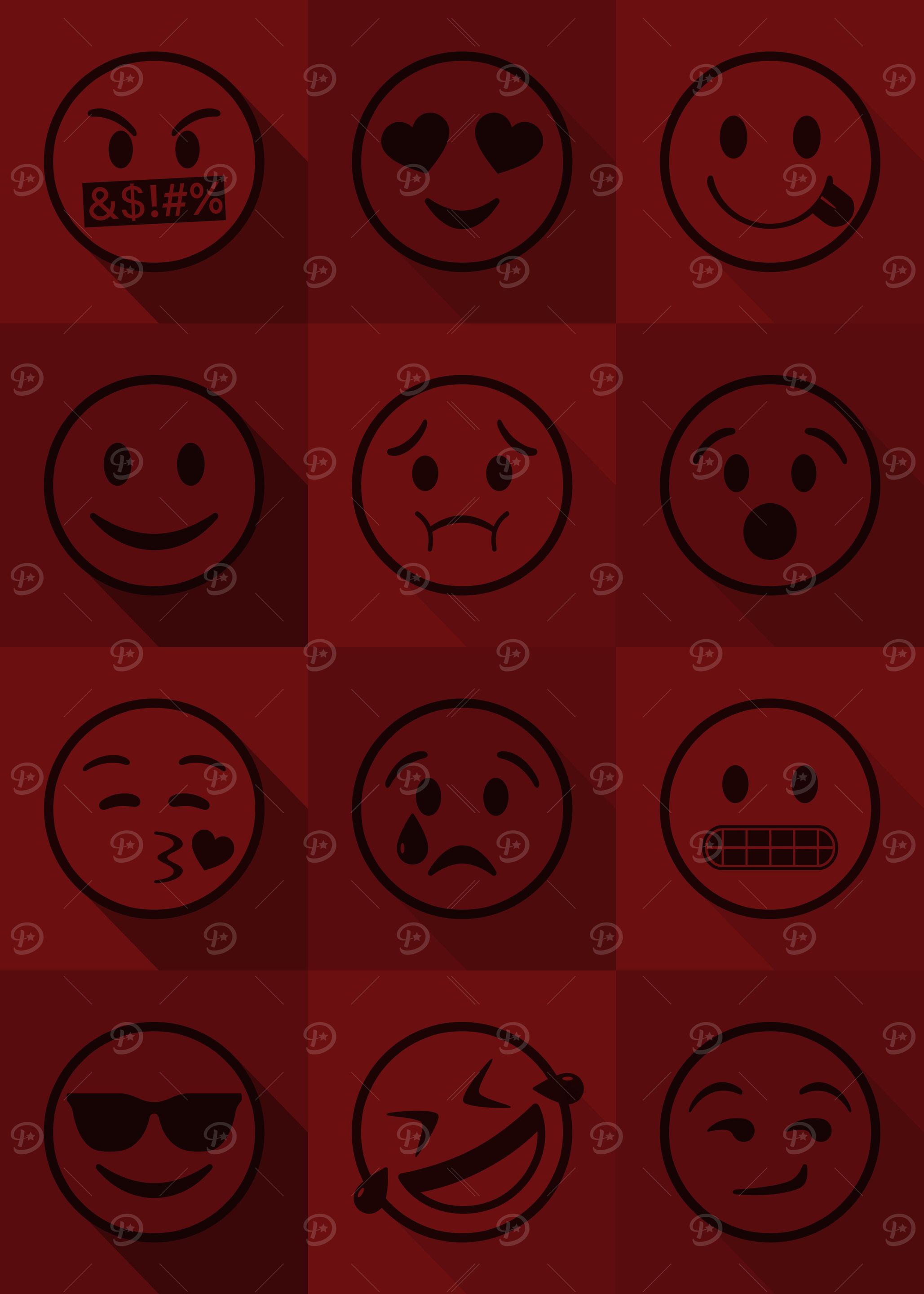 Emoji Expressions Red