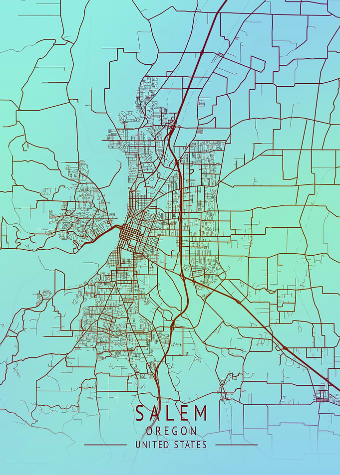 Salem Oregon USA City Map