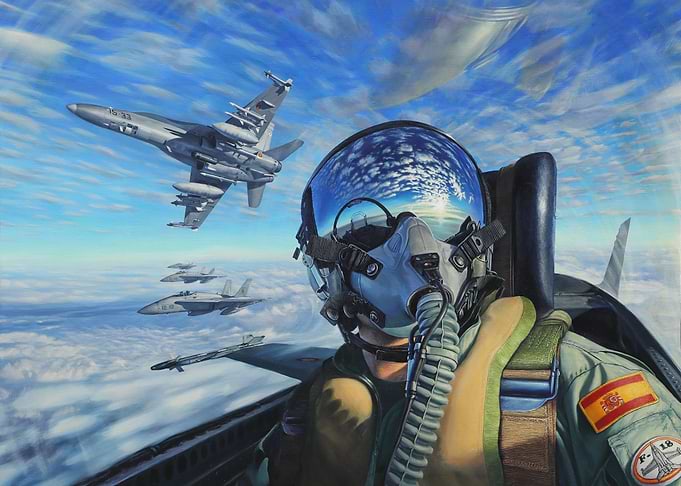 Spanish pilot at the helm
