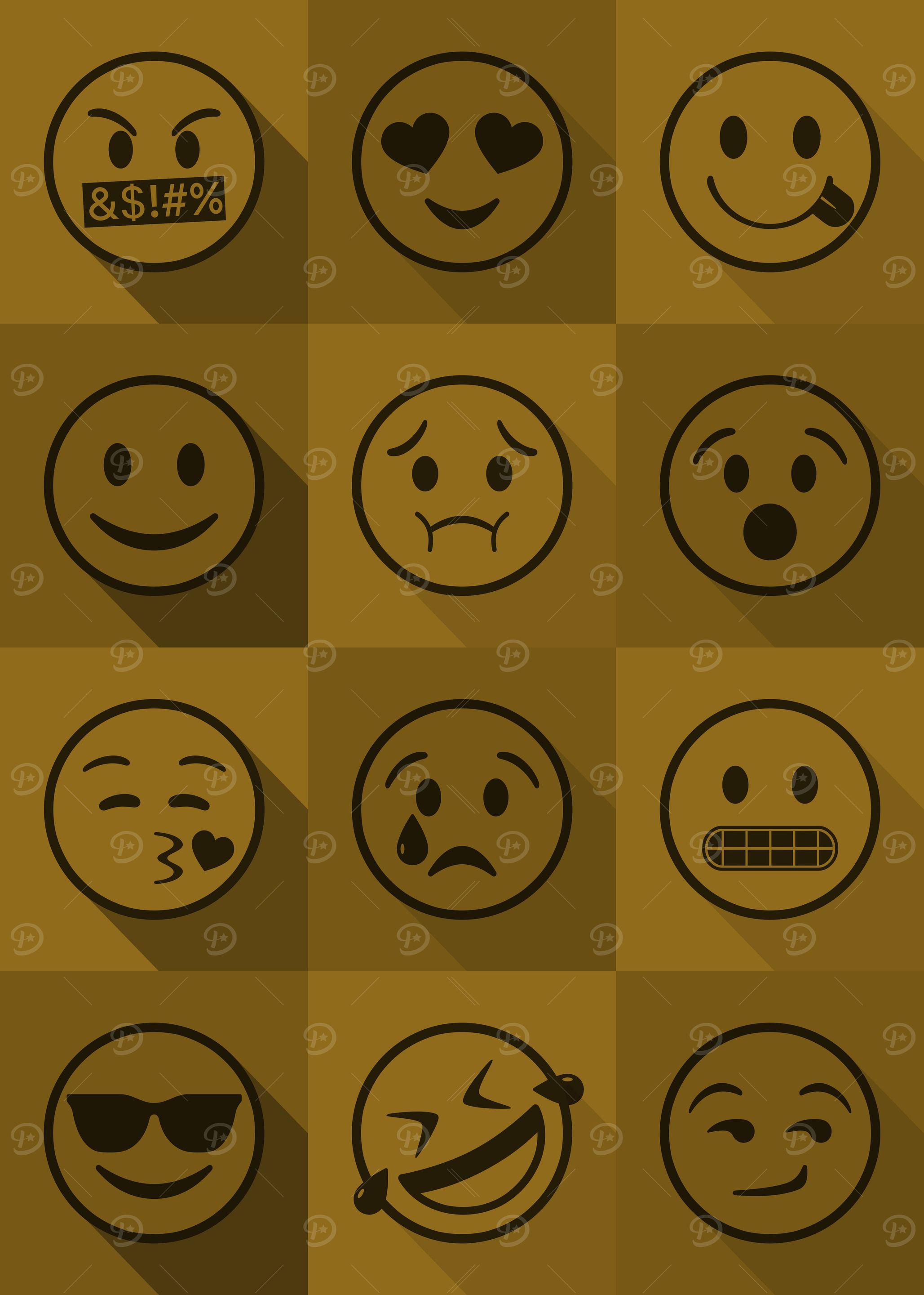 Emoji Expressions Yellow