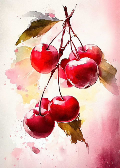 Cherry Dreams — kitchen metal wall art
