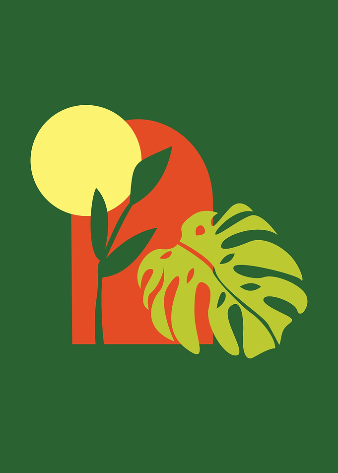 VASE OF TROPICAL PLANT