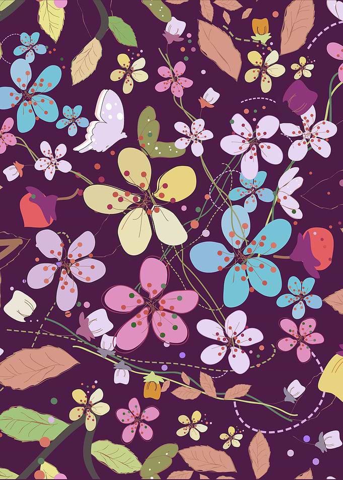 Plum flowers and colorful