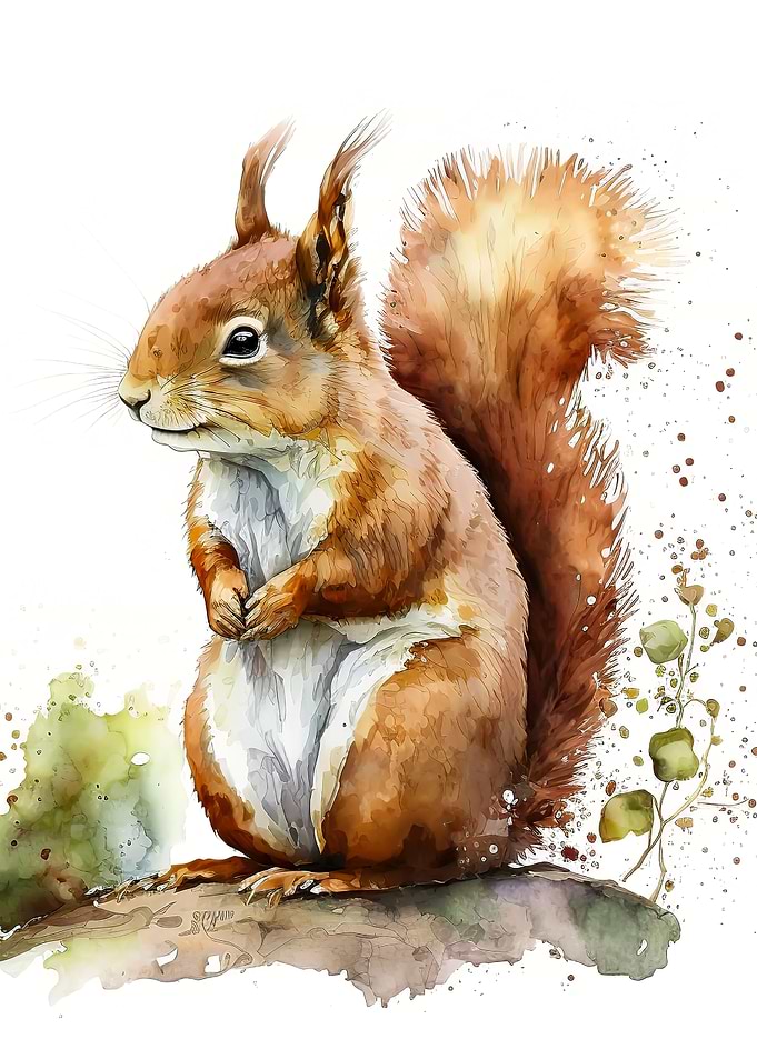 Squirrel Watercolor