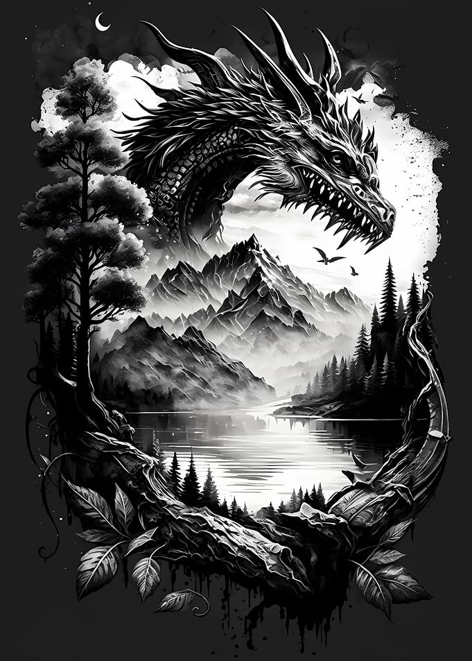 Mountain Dragon DrawingAnc