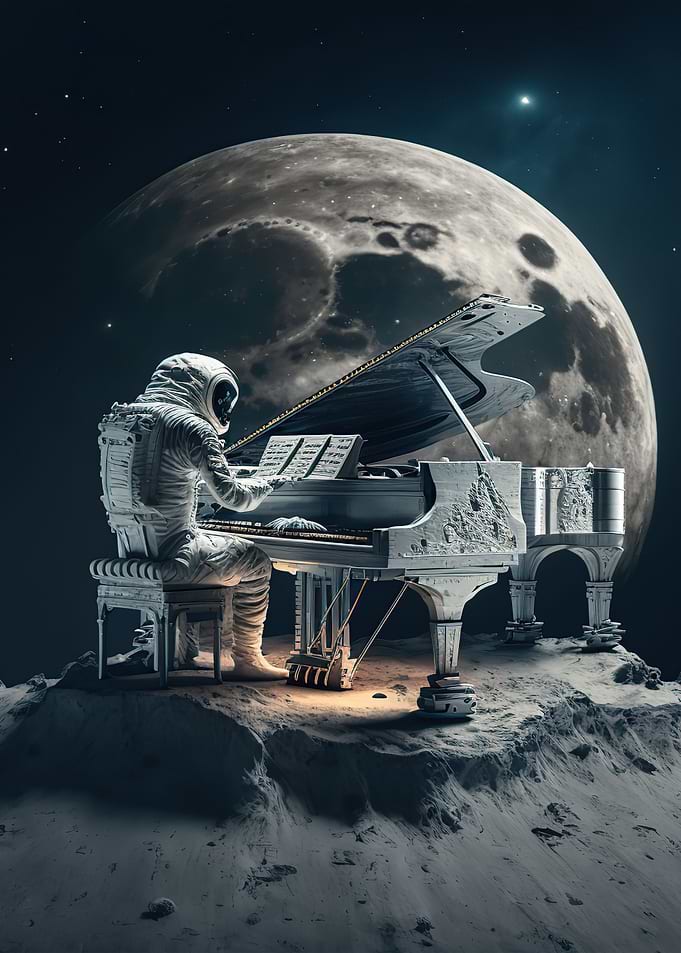 Piano in space