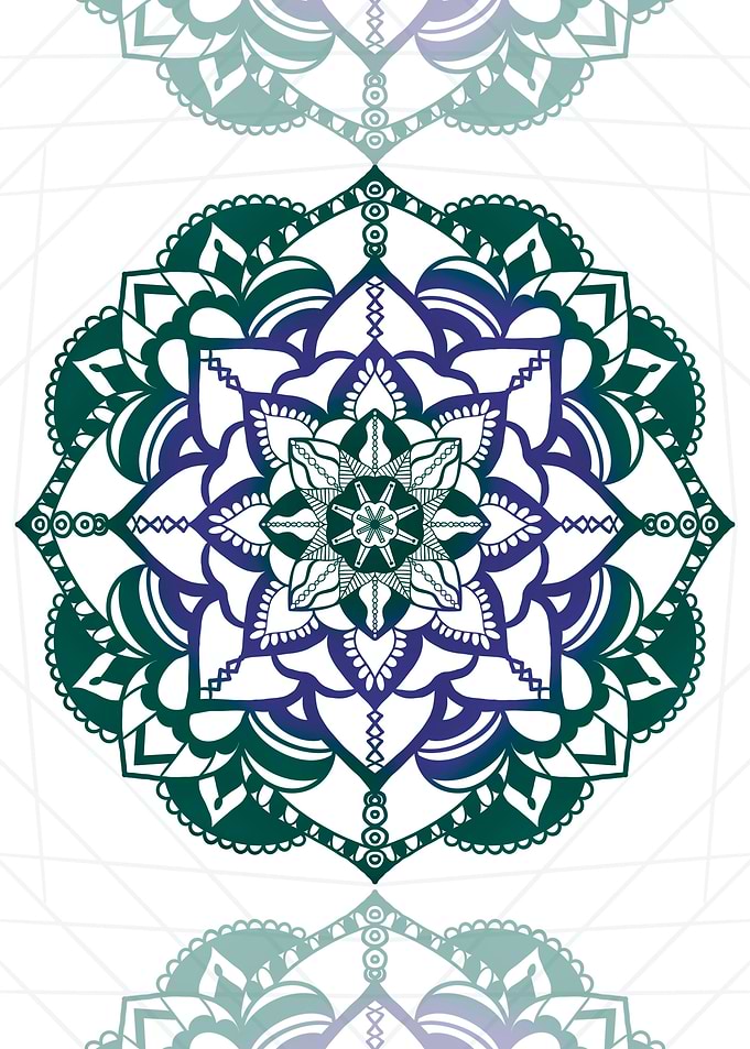 Mandala Green Flowers