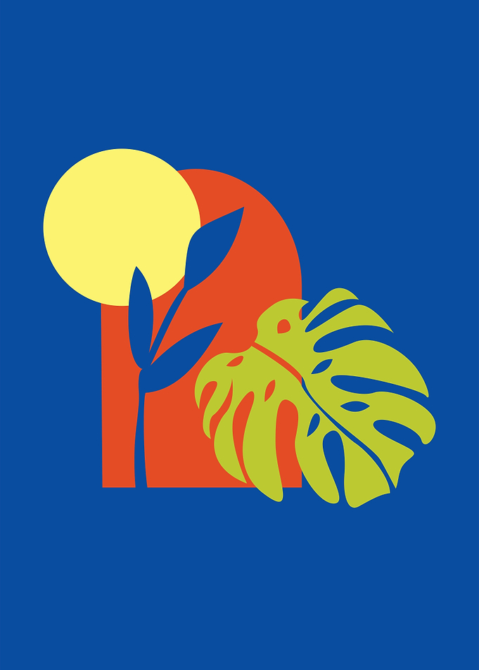 VASE OF TROPICAL PLANT